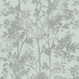 York Wallcoverings Modern Metals behang Shimmering Foliage Spa Silver MD7142