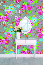 Behangexpresse Happy Living Wallprint Rosita Grey TD4030