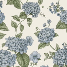 Dutch First Class Wanderlust behang Hortensia Blue Green 92121