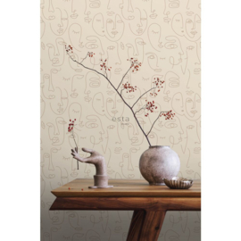 Esta Home Bloom behang Line Art 139374