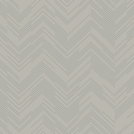 York Wallcoverings Modern Metals behang Polished Chevron Taupe Silver MD7227