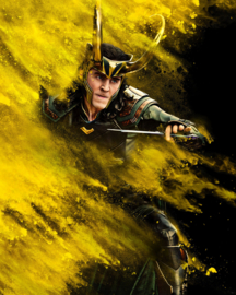 Disney Into Wonderland Fotobehang Marvel Loki Yellow Dust IADX4-100