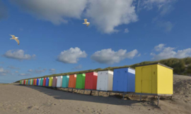 Noordwand Holland Fotobehang Strandhuisjes 5444