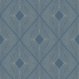 York Wallcoverings Modern Metals behang Harlowe Blue Silver MD7131