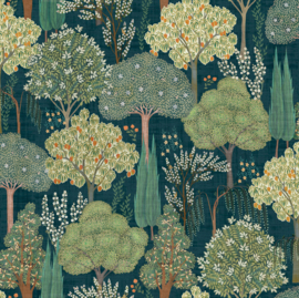 Dutch First Class Heritage Tales behang Persian Oasis Navy/Green 100039EH