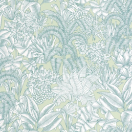 Caselio Blue Shades behang Palmaris Vert Amande Bleu BLS 107486070