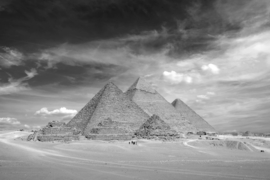 Papermoon Fotobehang Pyramides Zwart-Wit