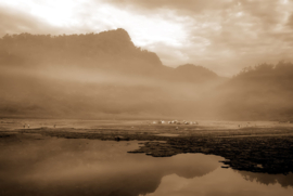 Papermoon Fotobehang Sepia Landschap
