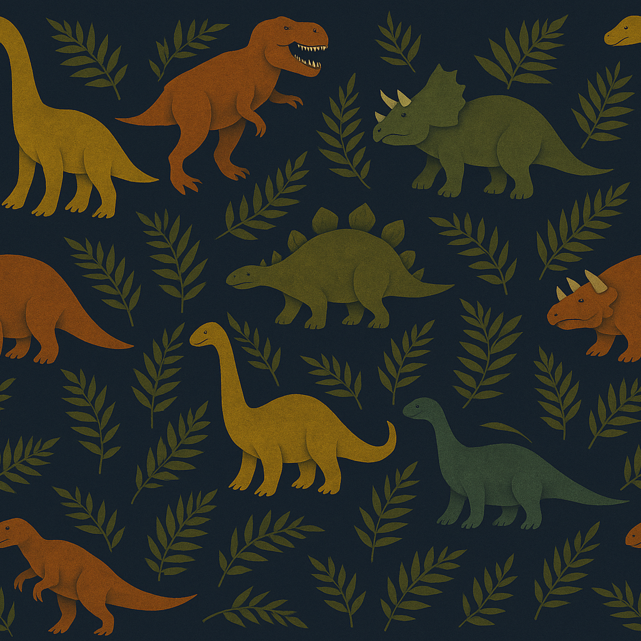 Studio Swaai – Dino Parade Behang | Donkerblauw SW-71-DP01