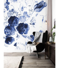 KEK Amsterdam Book I Wall Mural Royal Blue Flowers WP-207