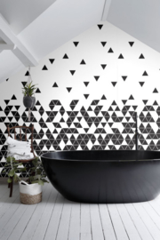 Esta Home Black & White - with a splash of gold behang PhotowallXL Black & White Triangles 158906