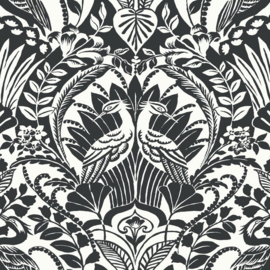 York Wallcoverings Black & White Resource Library behang Egret Damask BW3931