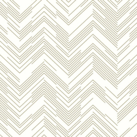 York Wallcoverings Modern Metals behang Polished Chevron White Gold MD7222