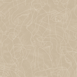 Hookedonwalls Silhouette behang Model Lines 34844