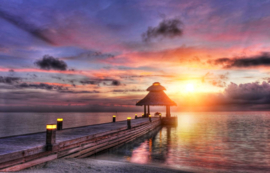 Papermoon Fotobehang Malediven Zonsondergang
