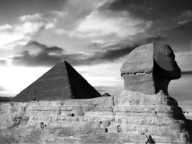 Papermoon Fotobehang Pyramide Zwart-Wit
