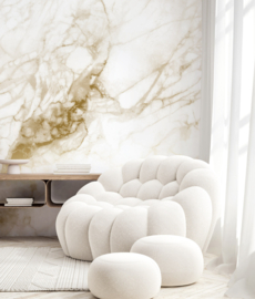 KEK Amsterdam Gold | Silver | Copper behang Marble Off-White MW-058