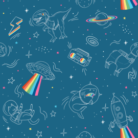 Dutch Wallcoverings My Kingdom behang Animals in Space M36801