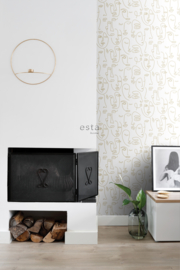 Esta Home Black & White - with a splash of gold behang Gezichten 139146