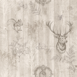 Dutch Wallcoverings Imaginarium II behang Stag Wood Panel 90091