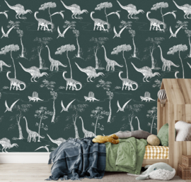 Behangexpresse Olive & Noah Wallprint Dino Toile Forest INK7830