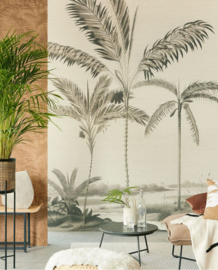 Eijffinger Oasis Wallpower Palm Portrait Black and White 317407