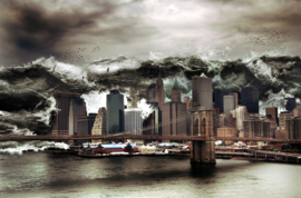 Papermoon Fotobehang Tsunami Voor De Kust Van New York