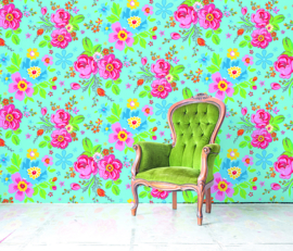 Behangexpresse Happy Living Wallprint Rosita Aqua TD4041