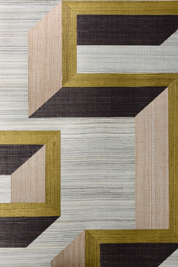 Arte Marqueterie behang Detour Beige Olive 72701