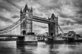 Papermoon Fotobehang Retro Tower Bridge Zwart Wit