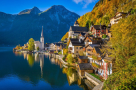 Papermoon Fotobehang Hallstatt Bergdorp