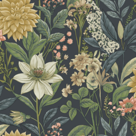 Dutch First Class Wanderlust behang Clematis Navy 92062