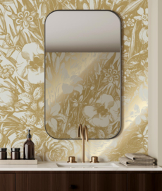 KEK Amsterdam Gold | Silver | Copper behang Engraved Flowers Sand MW-134