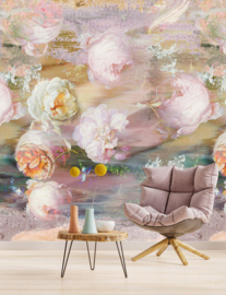 Behangexpresse Dreaming of Nature Wallprint Glitch Museum Roses Lilac INK7747