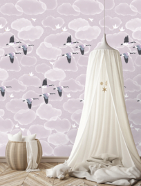 Behangexpresse Olive & Noah Wallprint Soft Lilac Clouds INK7819