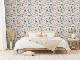 Dutch First Class Heritage Tales behang Tapestry Floral Tapestry Floral Vermilion Blue 100042EH