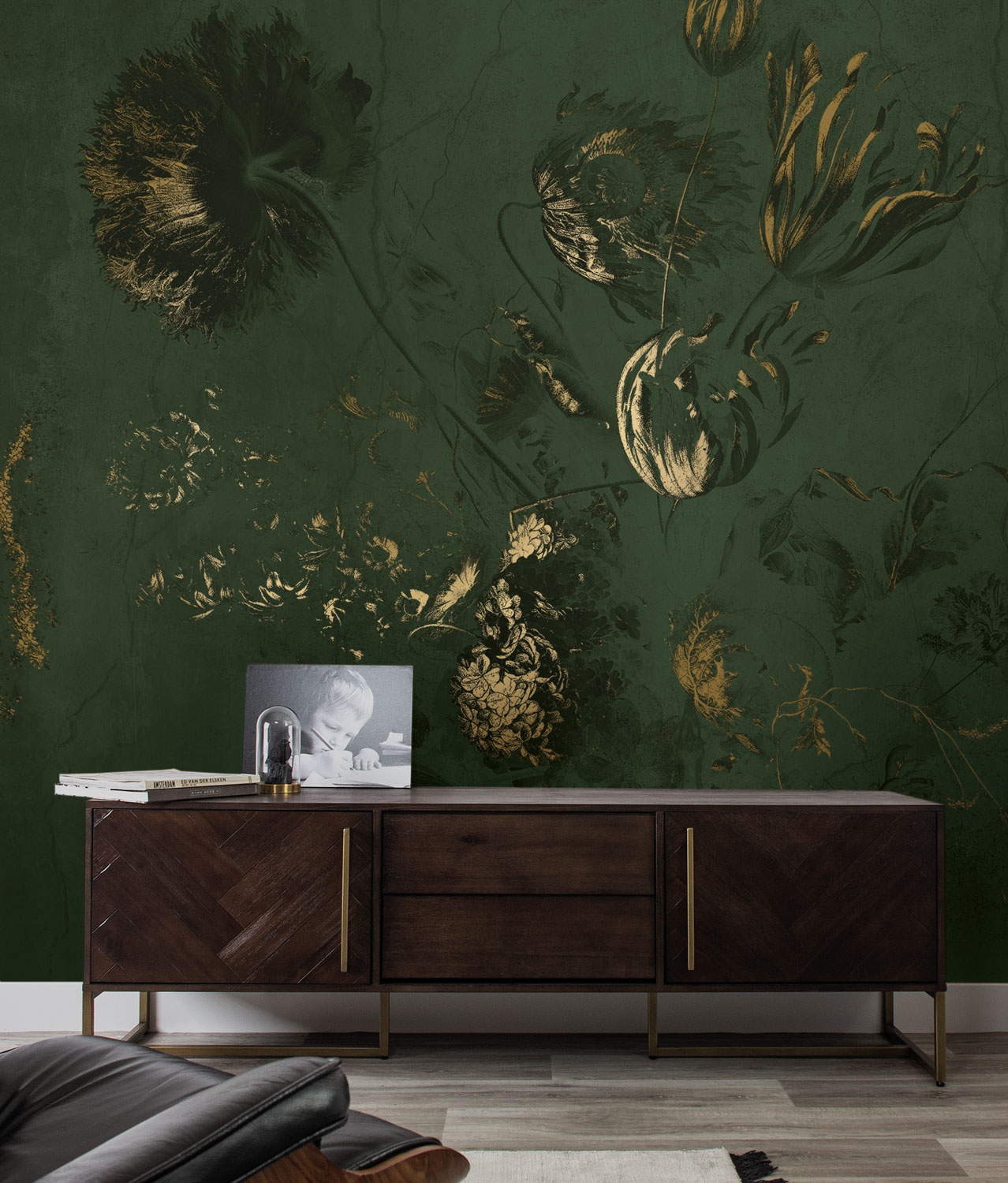 KEK Amsterdam Frans Uyterlinde Mural Fresco Flowers Green FU-057