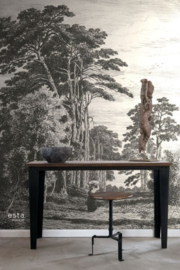 Esta Home Blush PhotowallXL Pine Trees Engraving 158886