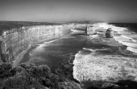 Papermoon Fotobehang Kust Zwart-Wit