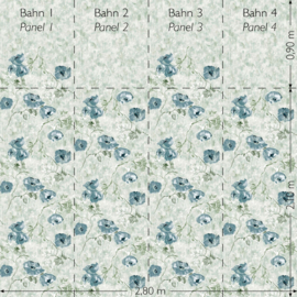 Hohenberger Julie Feels Home behang Petunia Twin Wall Steel Blue Sage 26965