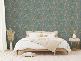 Dutch First Class Heritage Tales behang Hill Top Garden Cotton/Green 100028EH
