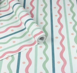 Arthouse Signature Collection 3 behang Squiggle Stripe Pink Multi 100387AH