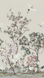 Rasch Noble Zen Mural Serene Garden With Cranes Beige 368024