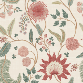 Dutch First Class Heritage Tales behang Fable Trail Linen/Raspberry/Green 100016EH