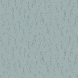 York Wallcoverings Modern Metals behang Sprigs Smokey Blue Silver MD7193