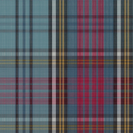 Cole & Son Vivienne Westwood behang MacAndreas Tartan Petrol & Rouge 130/1002