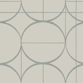 York Wallcoverings Modern Metals behang Sun Circles Taupe Silver MD7201