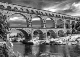 Papermoon Fotobehang Stenen Brug Zwart-Wit