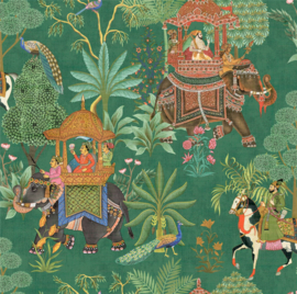Dutch First Class Heritage Tales behang Emperor's Garden Emerald Multicoloured 100012EH