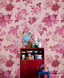 Eijffinger Rice 2 Wallpower 383613 Vintage Flowers Pink